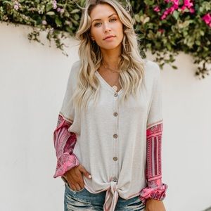 NWOT Thermal Tie Top